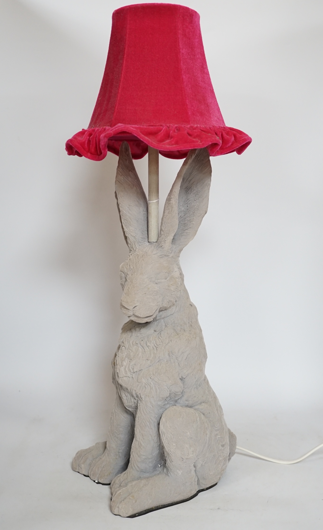 A modern novelty table lamp in the form of a hare, 58cm high
